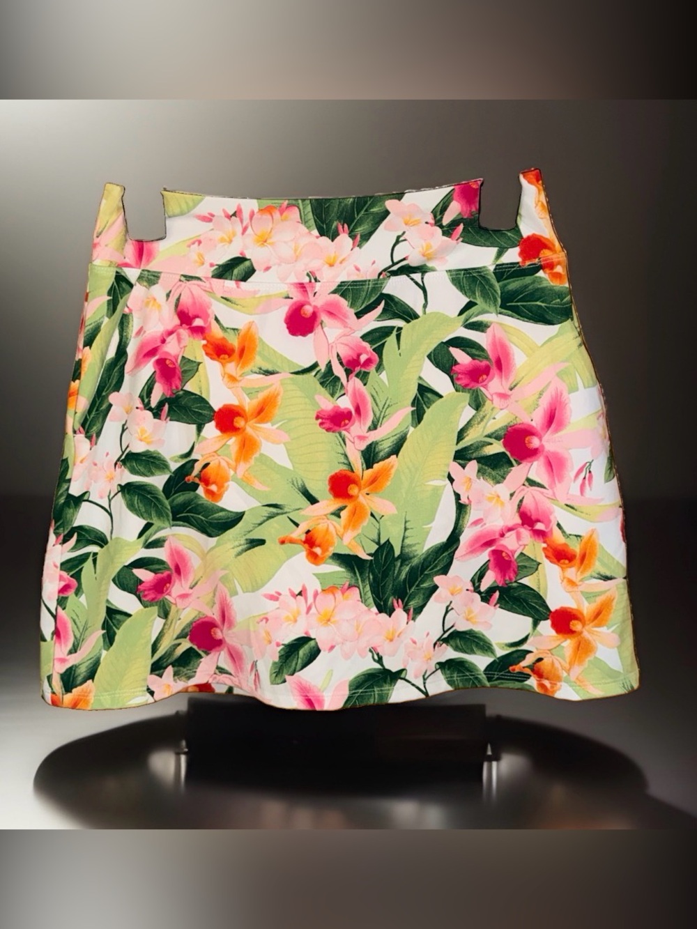 Tommy Bahama Active Tropical Floral Mini Skirt - Pink, Green & Orange-XS-EC